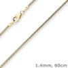 1,4mm Schlangenkette Goldkette Collier Halskette aus 333 Gold Gelbgold 60cm