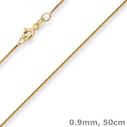 0,9mm Schlangenkette Goldkette Collier Halskette aus 333 Gold Gelbgold 50cm