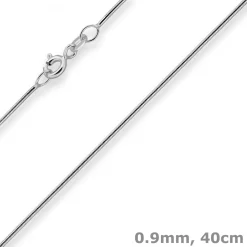 0,9mm Schlangenkette Goldkette Collier Halskette aus 375 Gold Weißgold 40cm