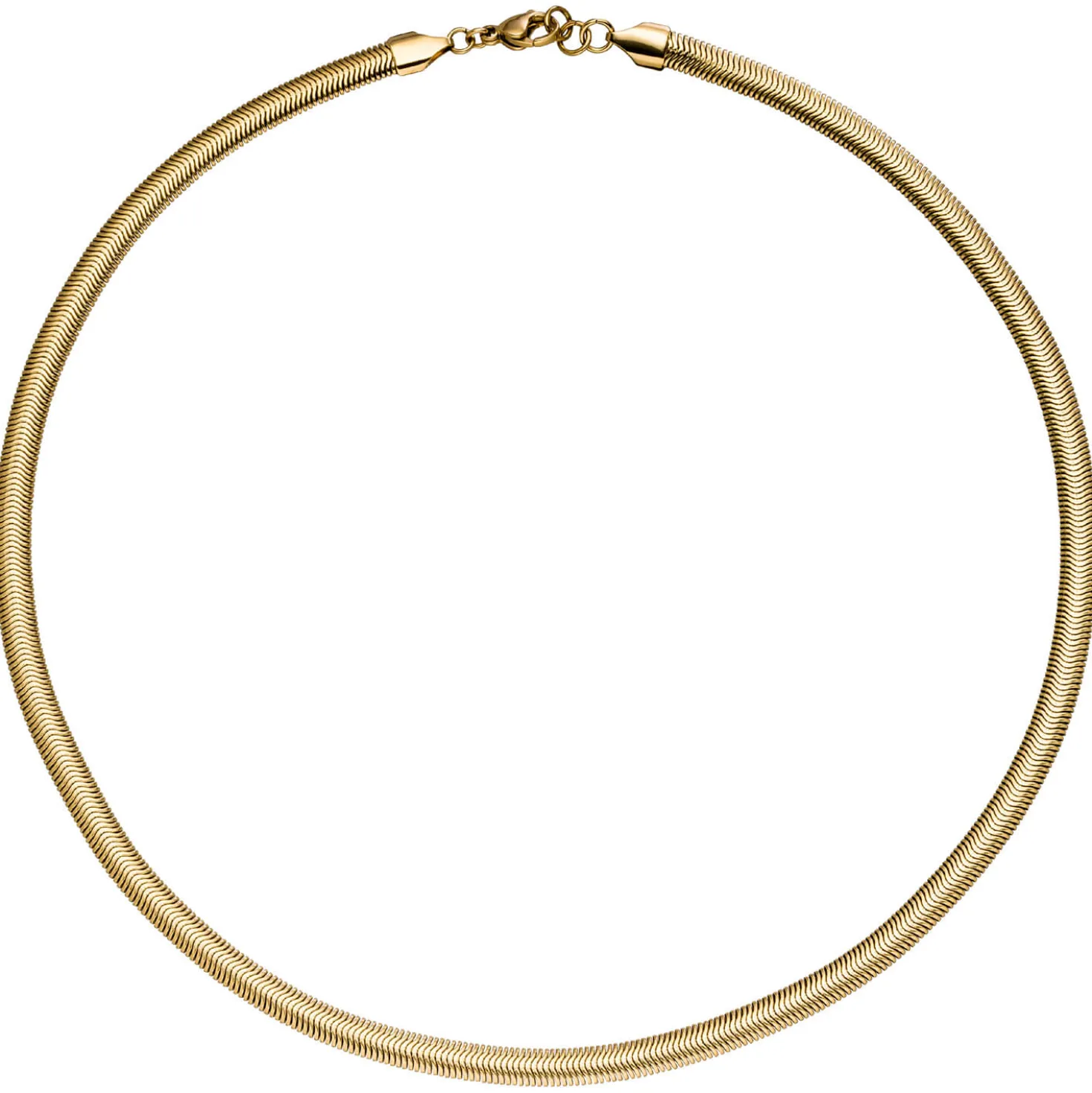 5mm Schlangenkette Halskette Collier aus Edelstahl goldfarben 44-45cm