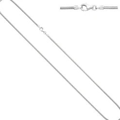 1,4mm Schlangenkette Halskette Collier aus 585 Gold Weißgold 40cm