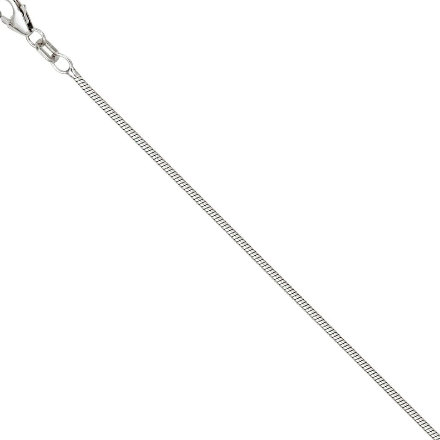 1,3mm Schlangenkette Kette aus 925 Silber, Silberkette, rund, 45 cm