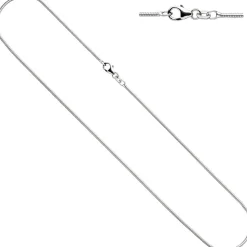 1,3mm Schlangenkette Kette aus 925 Silber, Silberkette, rund, 45 cm
