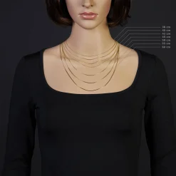 1mm Schlangenkette Kette Collier aus 750 Gold Gelbgold, Goldkette 45cm