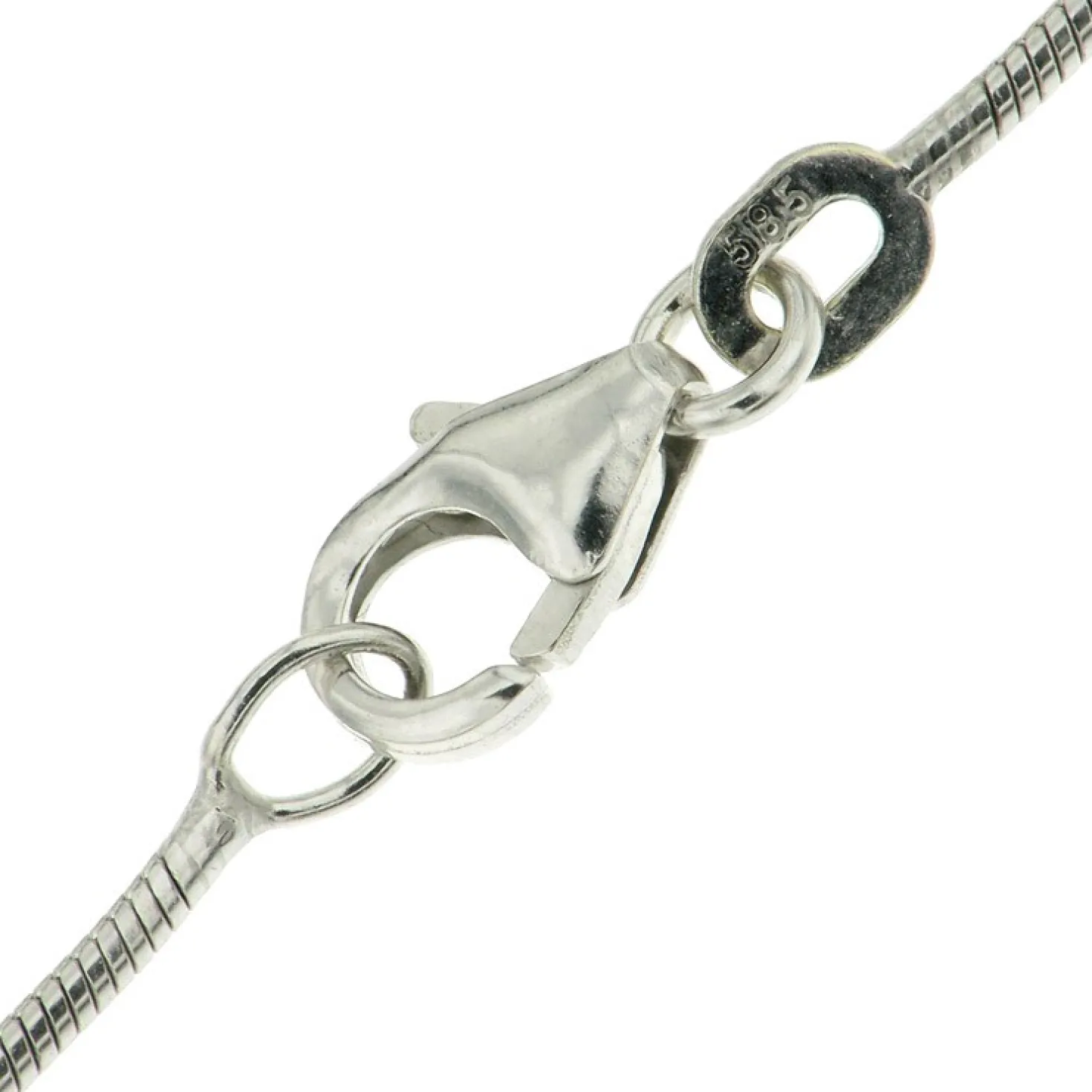 1mm Schlangenkette Kette Collier aus 585 Gold Weißgold, 38cm, Damen