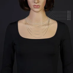1mm Schlangenkette Kette Collier aus 585 Gold Weißgold, 45cm, Damen