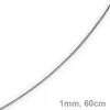 1mm Schlangenkette Kette Collier aus 750 Gold Weißgold, Goldkette 60cm