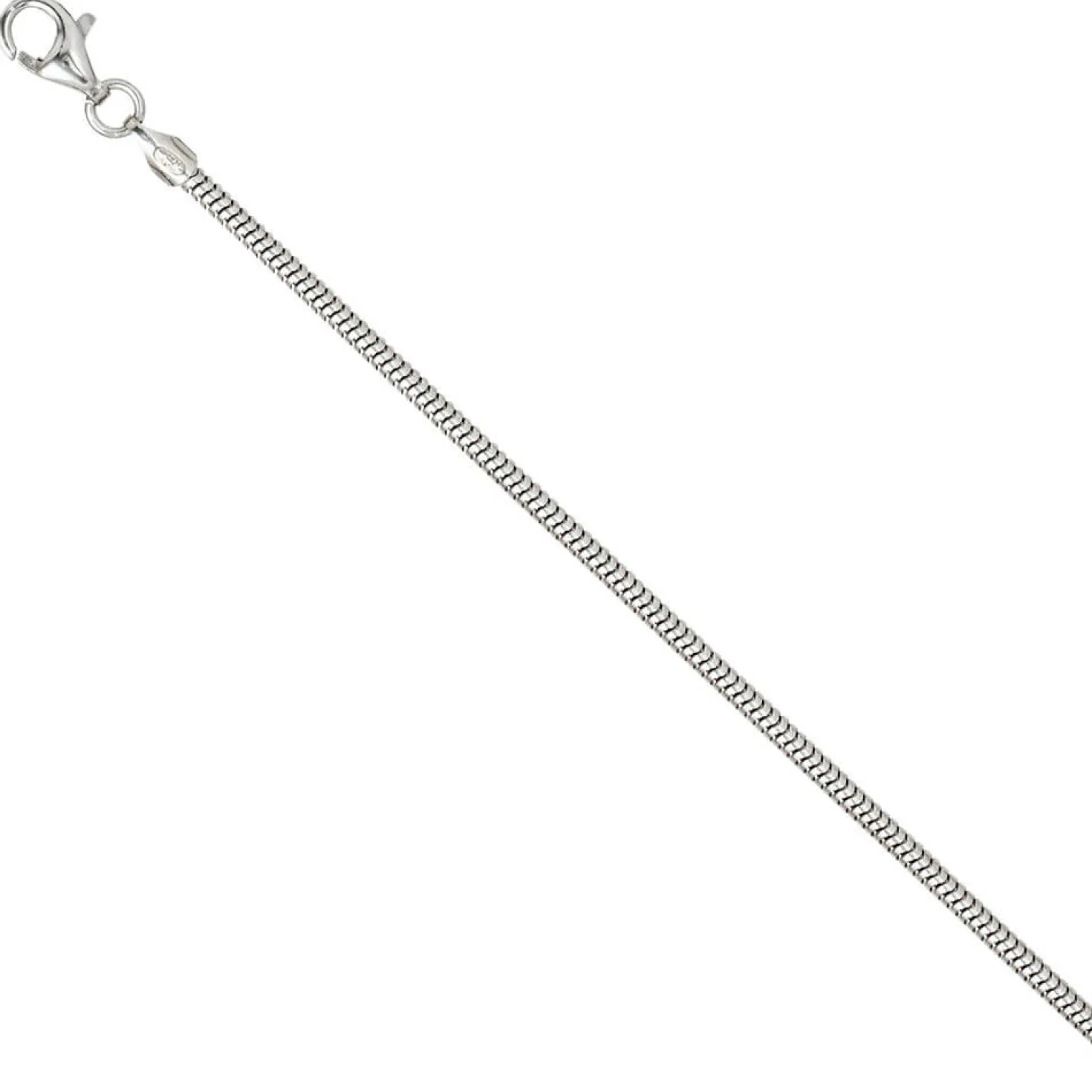 1,9mm Schlangenkette Kette Collier aus 925 Silber rhodiniert 60cm
