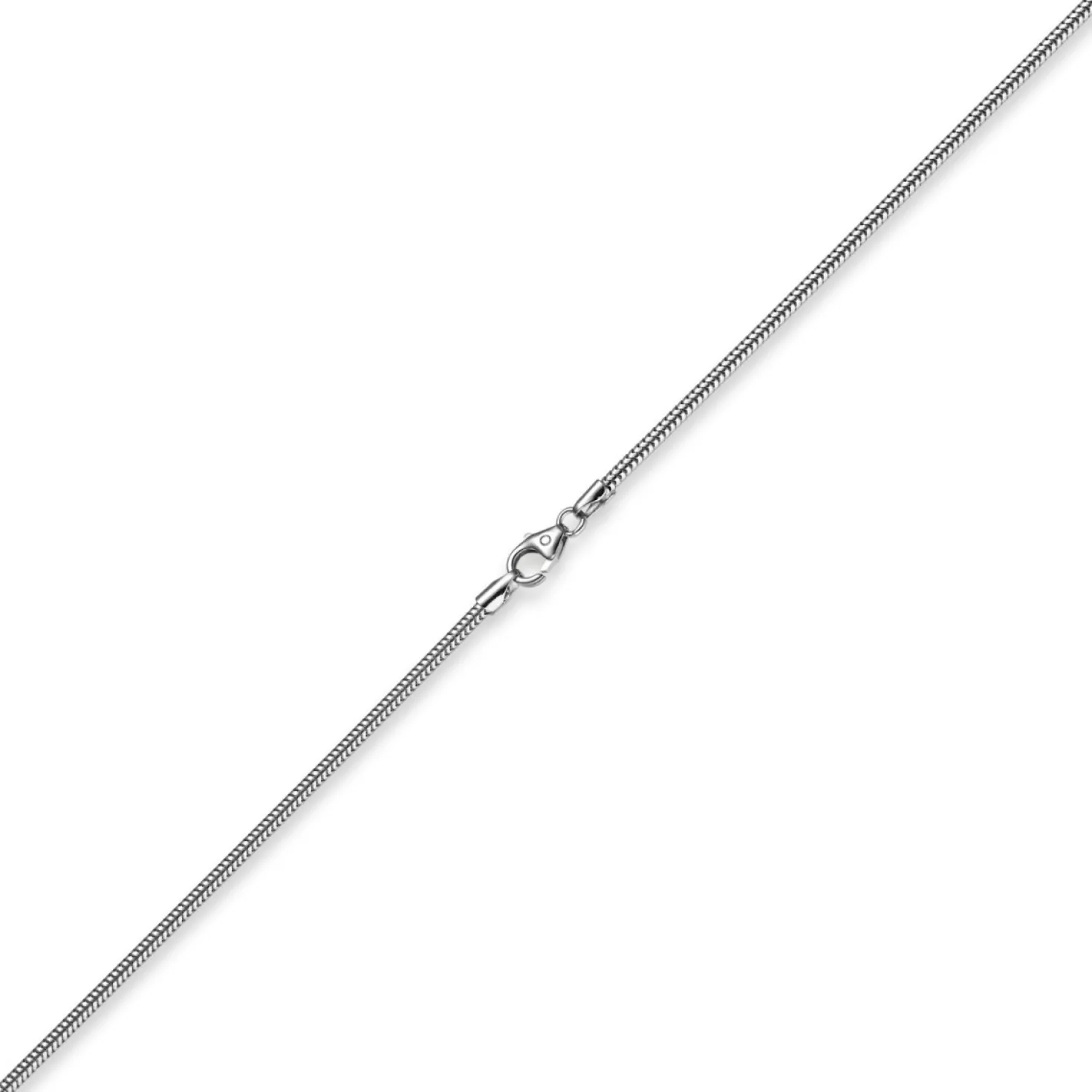 1,9mm Schlangenkette Kette Collier, 750 Gold Weißgold, Goldkette 45cm