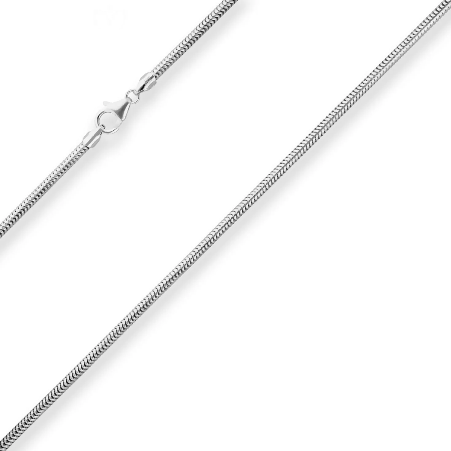 2,4mm Schlangenkette Kette Collier Halskette aus 925 Silber rhodiniert 45cm