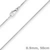 0,9mm Schlangenkette Platinkette Collier Halskette aus 950 Platin 50cm