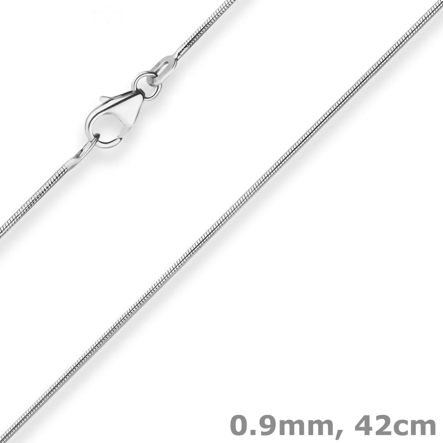 0,9mm Schlangenkette Platinkette Collier Halskette aus 950 Platin 42cm