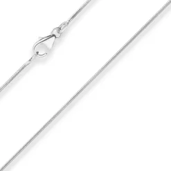 0,9mm Schlangenkette Silberkette Collier Halskette aus 925 Silber 100cm