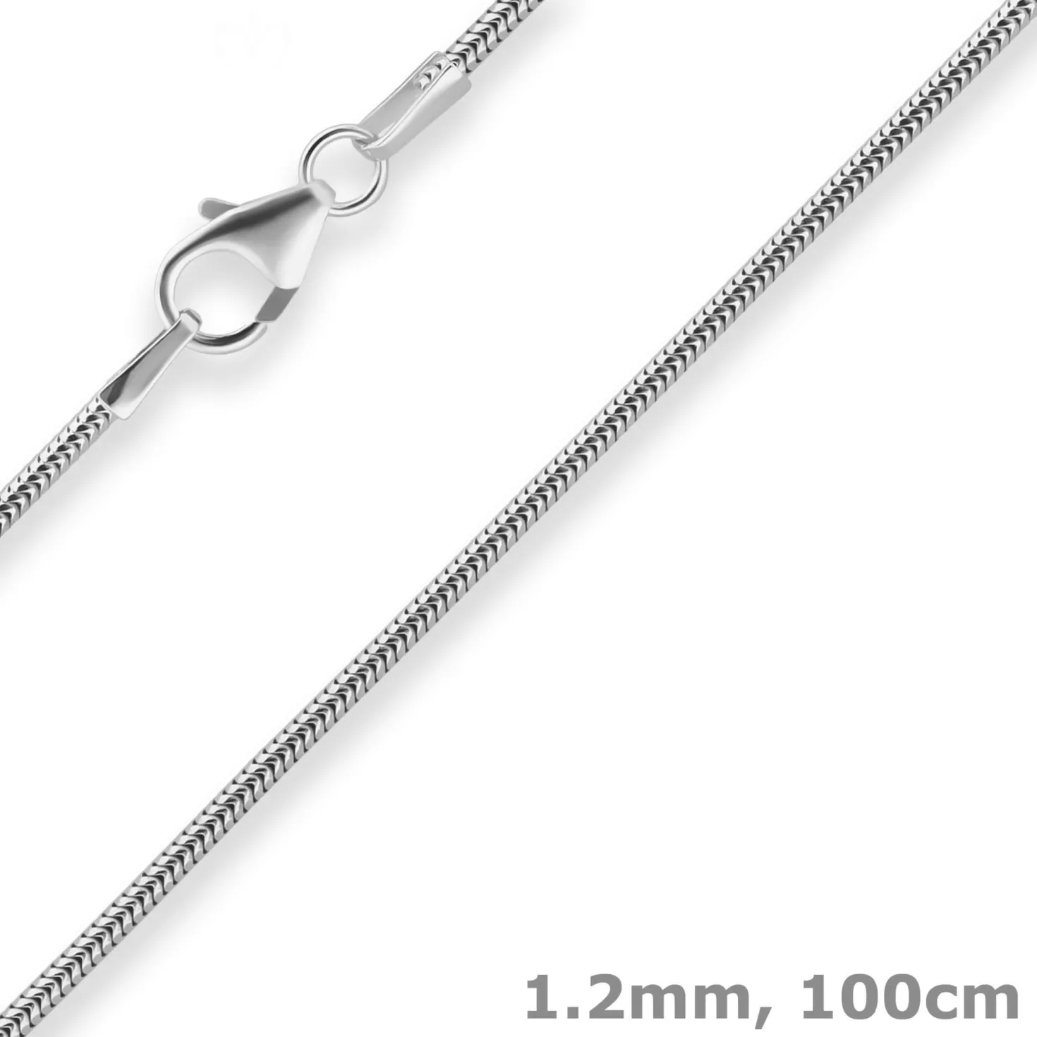 1,2mm Schlangenkette Silberkette Collier Halskette aus 925 Silber 100cm