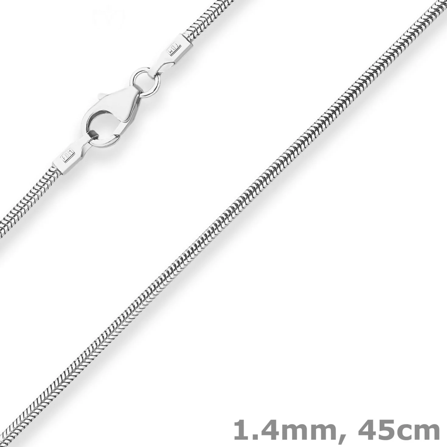 1,4mm Schlangenkette Silberkette Collier Halskette aus 925 Silber 45cm