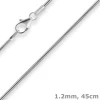 1,2mm Schlangenkette Silberkette Collier Halskette aus 925 Silber 45cm