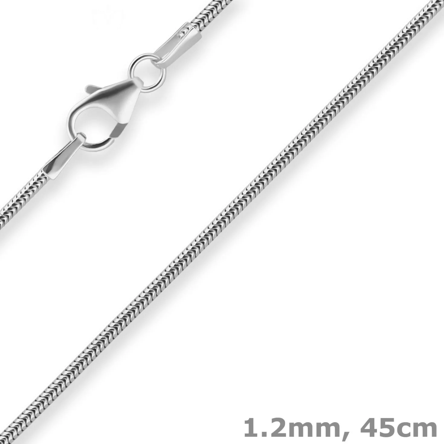1,2mm Schlangenkette Silberkette Collier Halskette aus 925 Silber 45cm