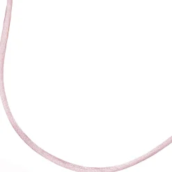 2,8mm Seidenband Seidencollier rose, Karabiner 925 Silber, Damen, 42cm