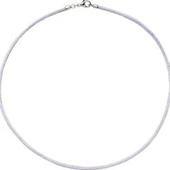 2,8mm Seidencollier Collier flieder, Karabiner 925 Silber, Damen, 42cm