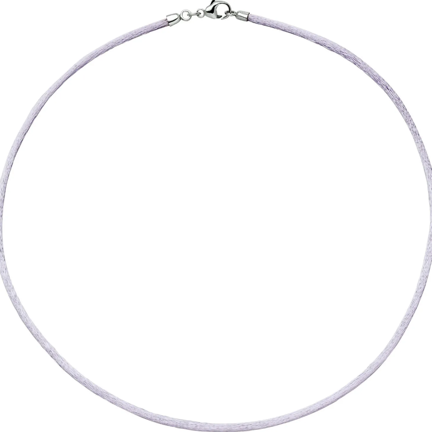 2,8mm Seidencollier Collier flieder, Karabiner 925 Silber, Damen, 42cm
