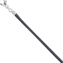 2,8mm Seidencollier Collier grau, Karabiner 925 Silber, Damen, 42cm