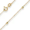 1mm Singapurkette Armband Kügelchen aus 585 Gold Gelbgold 19cm mit Zwischenöse
