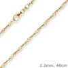 2,2mm Singapurkette Collier Halskette aus 585 Gold Gelbgold 40cm