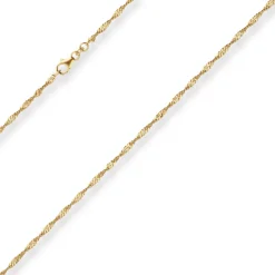 2,2mm Singapurkette Collier Halskette aus 585 Gold Gelbgold 42cm