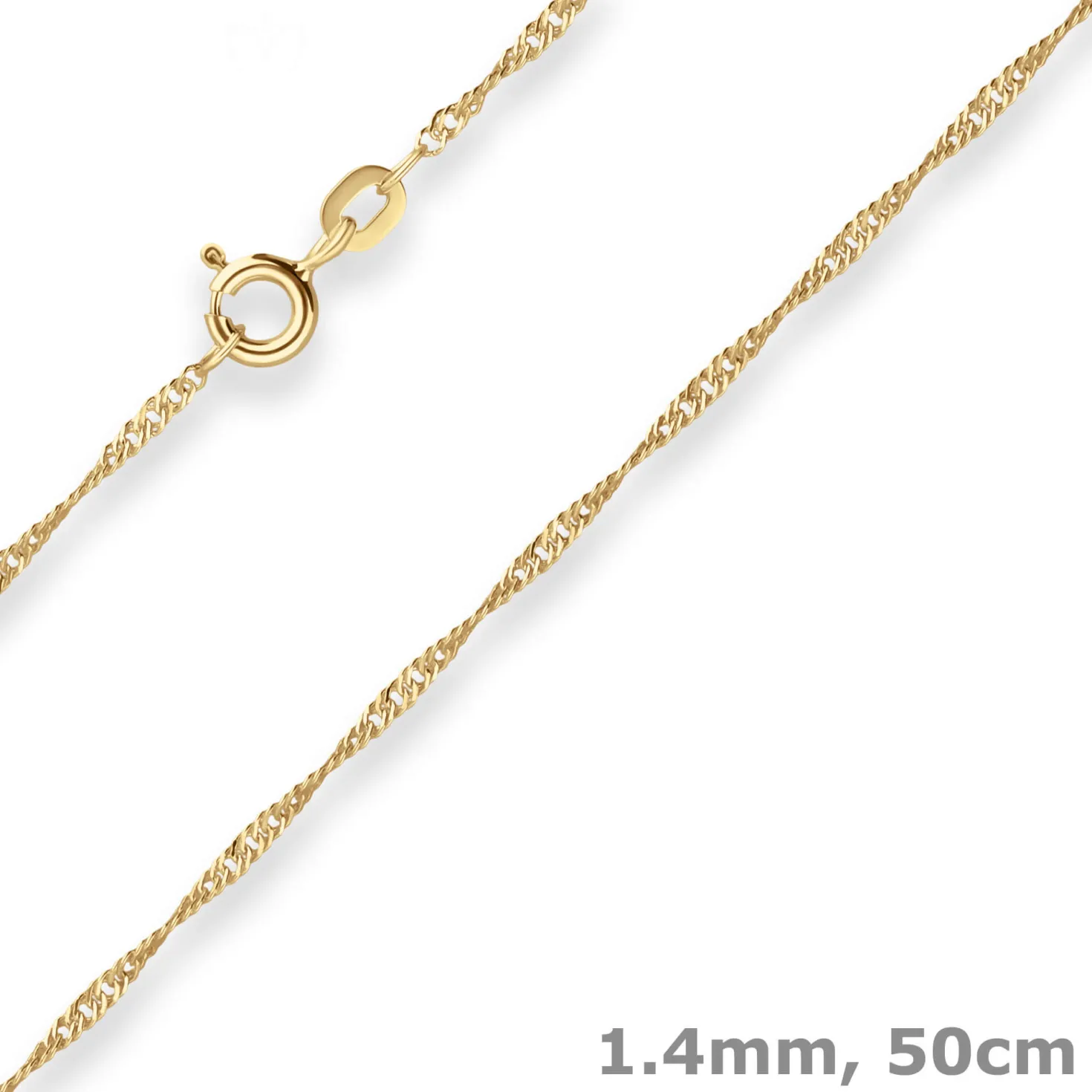 1,4mm Singapurkette Goldkette Collier Halskette aus 333 Gold Gelbgold 50cm