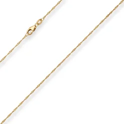 1,2mm Singapurkette Goldkette Collier Halskette aus 375 Gold Gelbgold 40cm