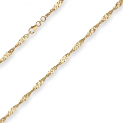 3,8mm Singapurkette Goldkette Collier Halskette aus 585 Gold Gelbgold 55cm
