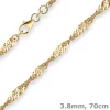 3,8mm Singapurkette Goldkette Collier Halskette aus 585 Gold Gelbgold 70cm
