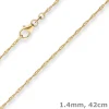 1,4mm Singapurkette Goldkette Collier Halskette aus 750 Gold Gelbgold 42cm
