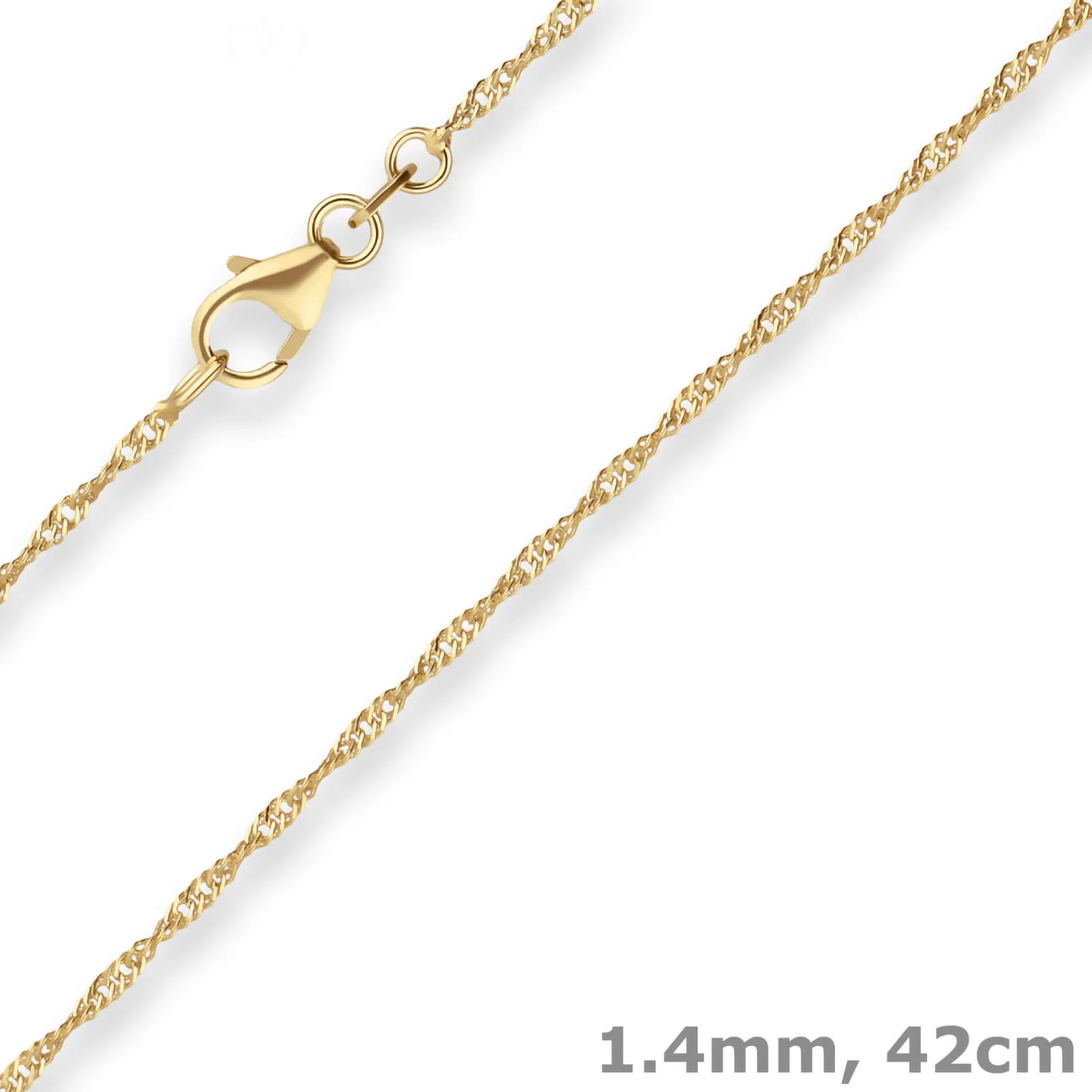 1,4mm Singapurkette Goldkette Collier Halskette aus 750 Gold Gelbgold 42cm
