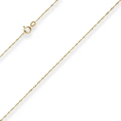 1mm Singapurkette Goldkette Collier Halskette aus 375 Gold Gelbgold 40cm