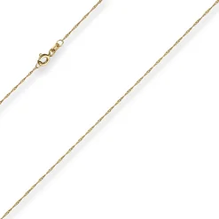 1mm Singapurkette Goldkette Collier Halskette aus 375 Gold Gelbgold 45cm