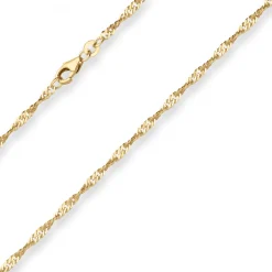 2,4mm Singapurkette Goldkette Collier Halskette aus 333 Gold Gelbgold 38cm