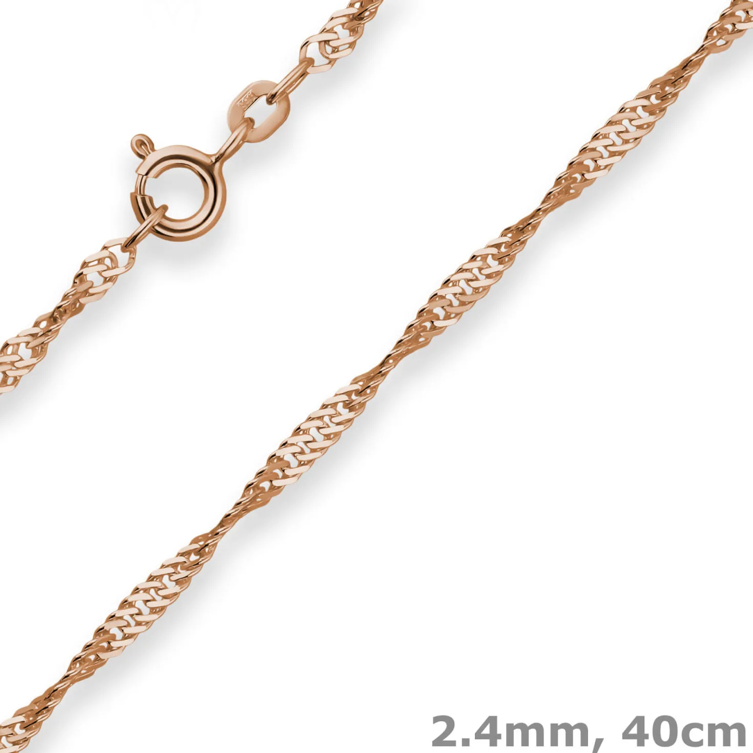 2,4mm Singapurkette Goldkette Collier Halskette aus 585 Gold Rotgold 40cm