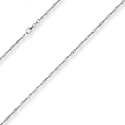 2,2mm Singapurkette Goldkette Collier Halskette aus 585 Gold Weißgold 40cm