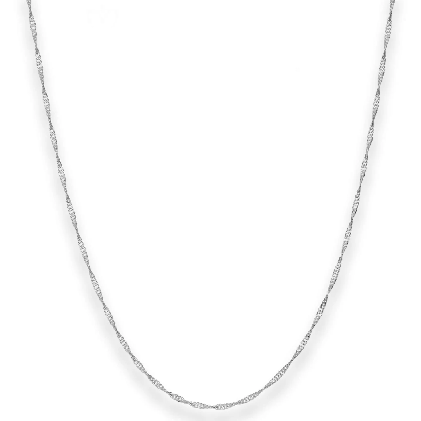 1,4mm Singapurkette Goldkette Collier Halskette aus 750 Gold Weißgold 42cm