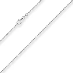 1,4mm Singapurkette Goldkette Collier Halskette aus 750 Gold Weißgold 42cm