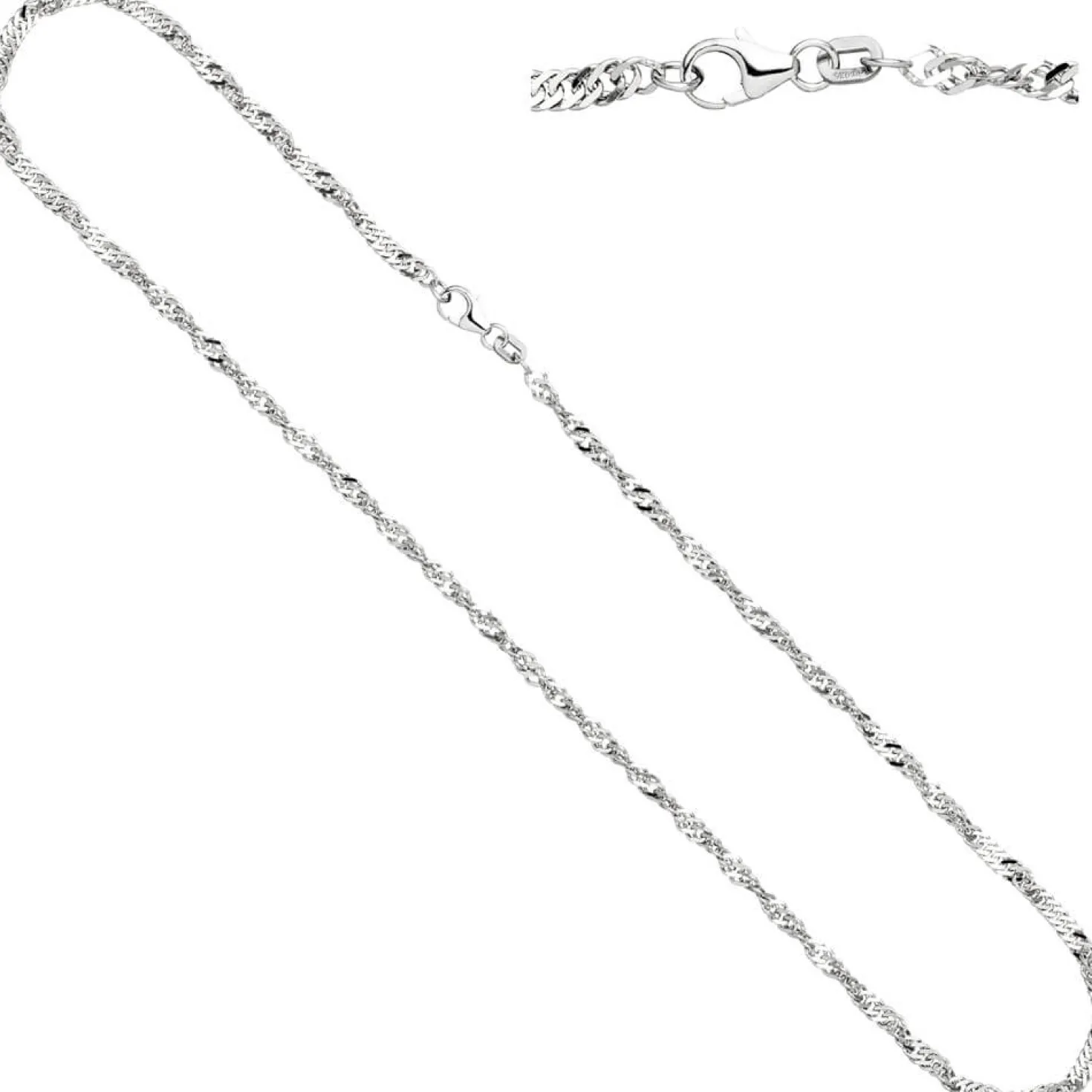 2,9mm Singapurkette Kette Collier Halskette aus 925 Silber 50cm