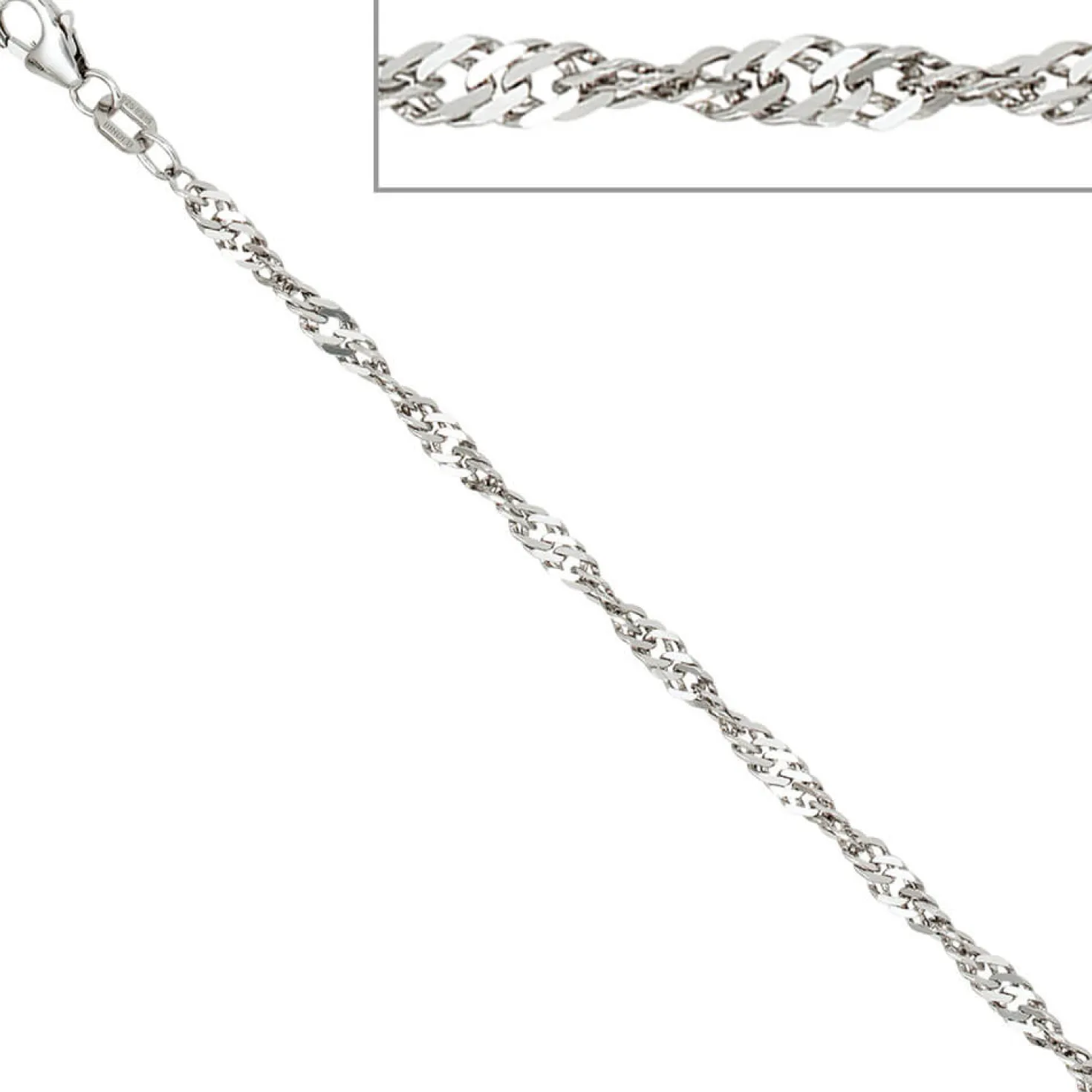 2,9mm Singapurkette Kette Collier Halskette aus 925 Silber 45cm