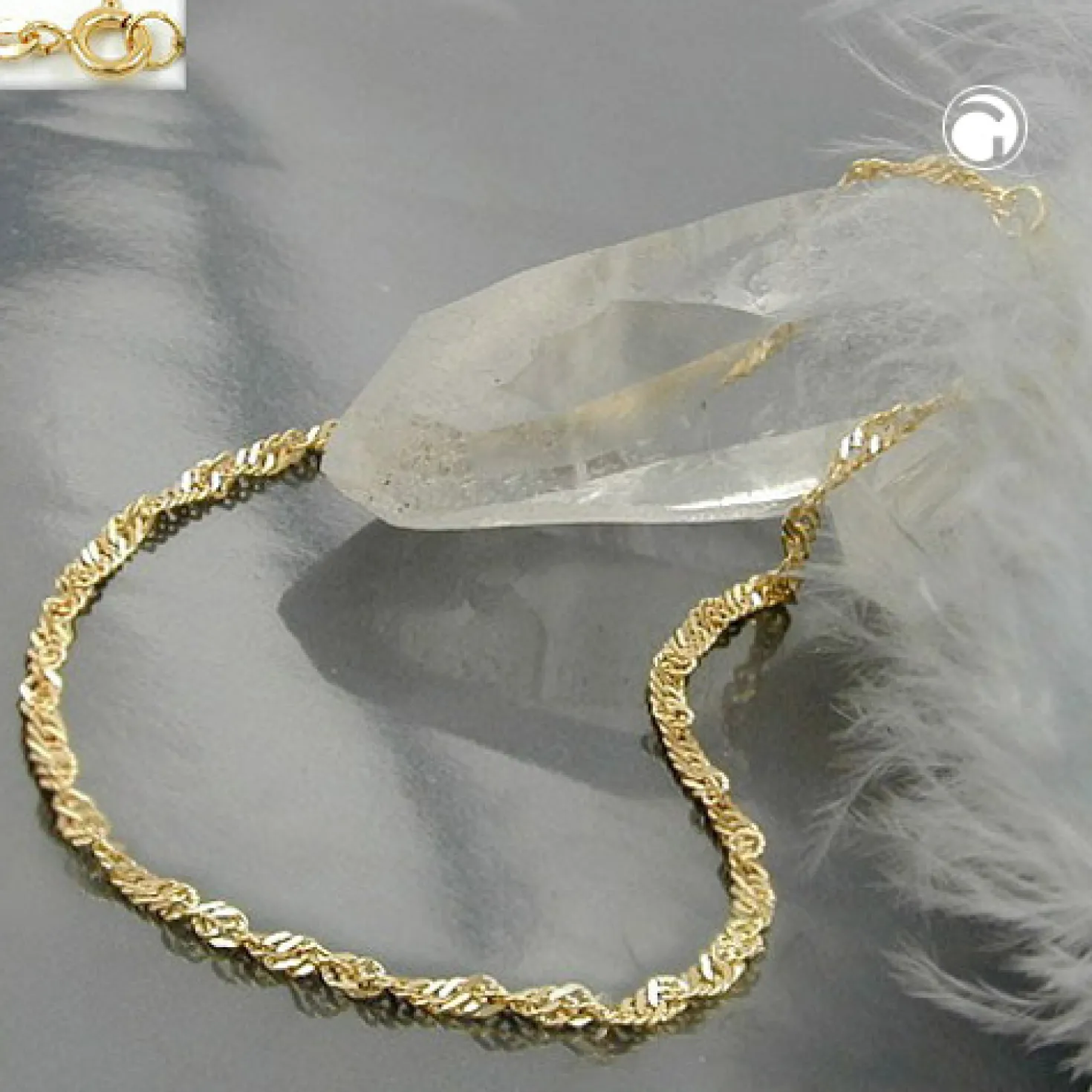 1,8mm Singapurkette Kette Collier Halskette, 375 Gelbgold, Damen, 45cm