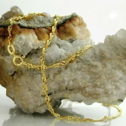 1,8mm Singapurkette Kette Collier Halskette, 375 Gelbgold, Damen, 45cm