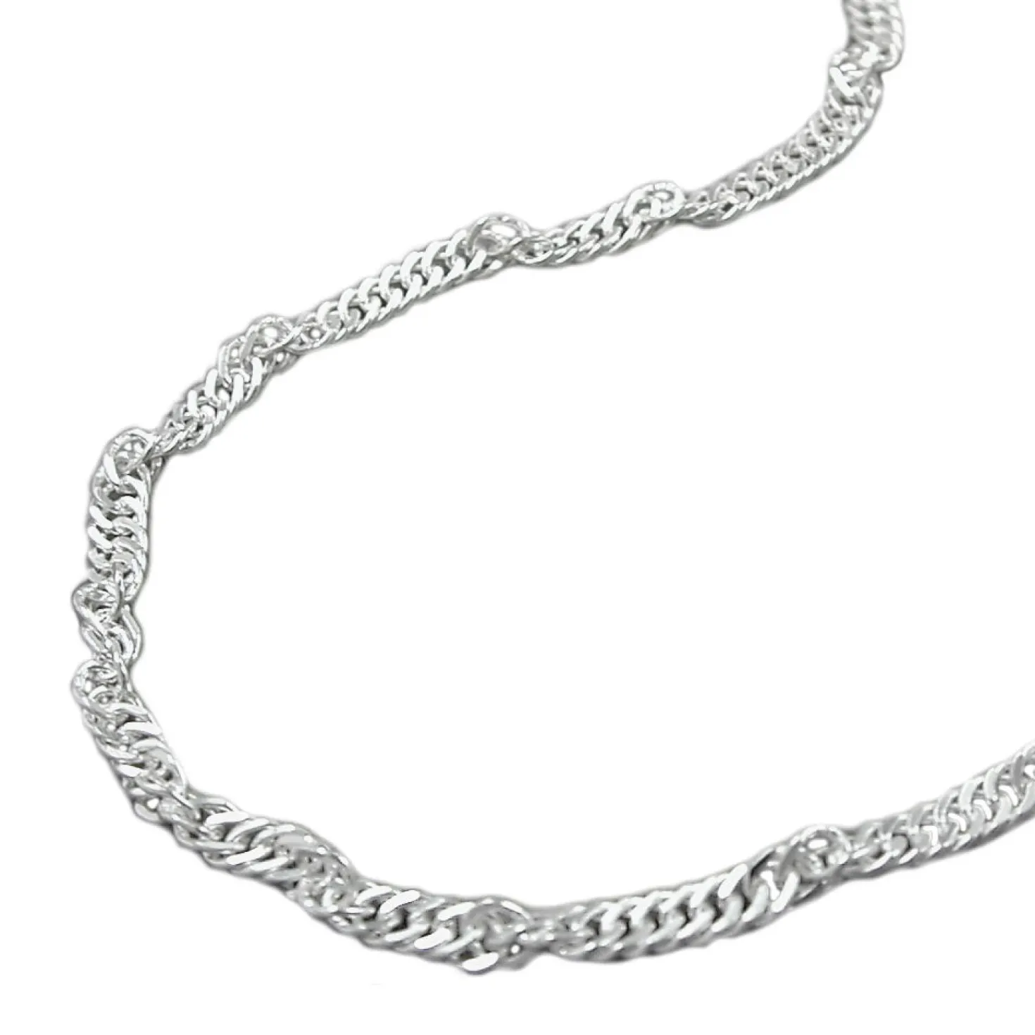 2mm Singapurkette Kette Collier, 925 Silber, Silberkette rund, 50cm