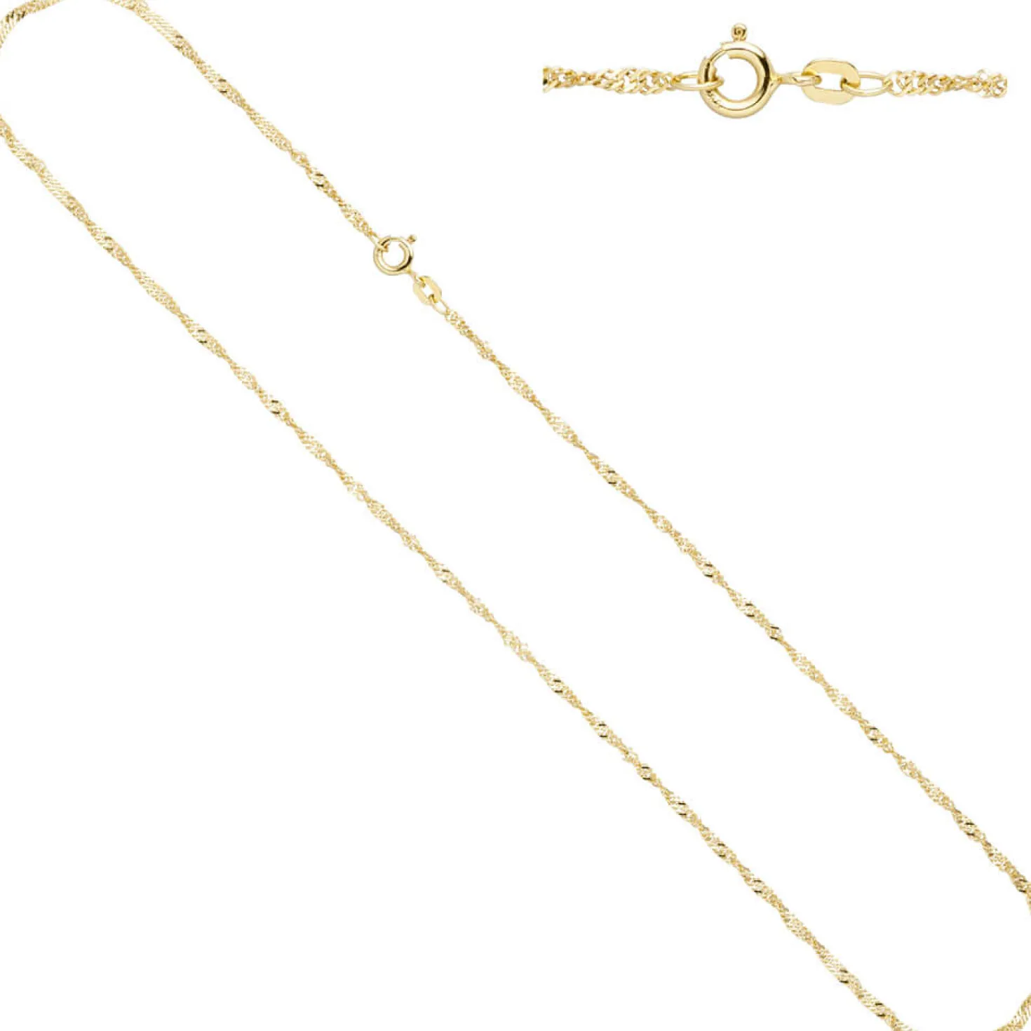 1,8mm Singapurkette Kette Halskette 585 Gold Gelbgold 50cm Halsschmuck