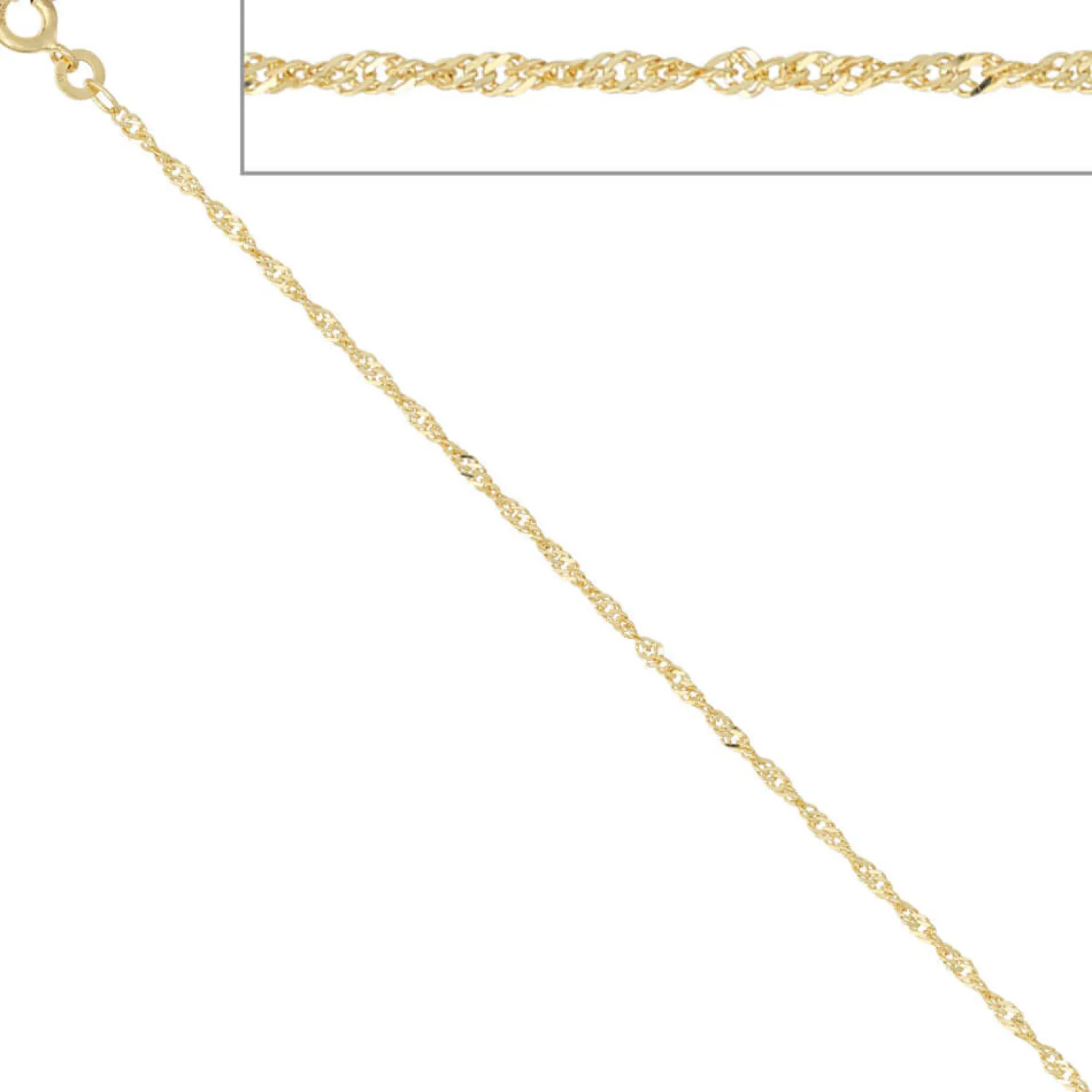 1,8mm Singapurkette Kette Halskette 333 Gold Gelbgold 45cm Halsschmuck