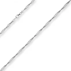 2,9mm Singapurkette Silberkette Collier Halskette aus 925 Silber rhodiniert 42cm