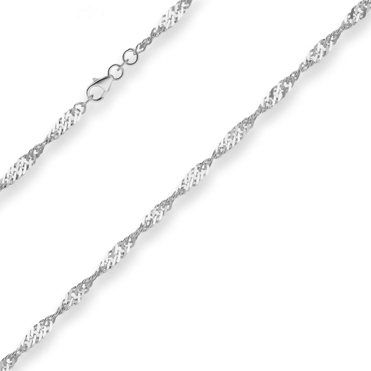 3,8mm Singapurkette Silberkette Collier Halskette aus 925 Silber 45cm